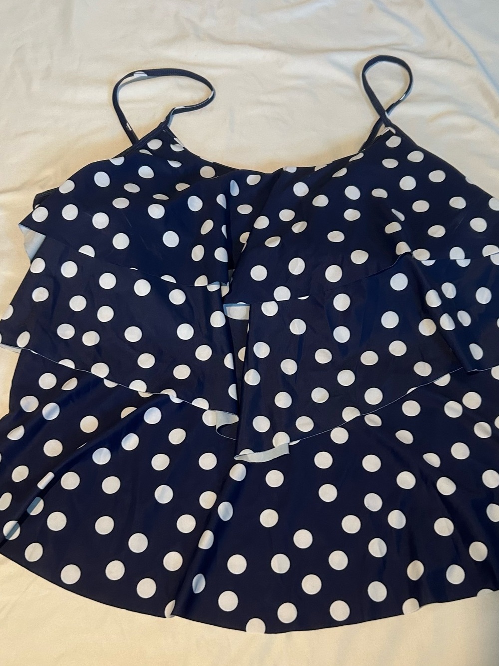 Navy Polka Dot Ruffle Cami swim Top 3XL
0072